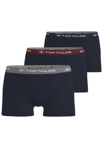 TOM TAILOR Herren Pants 3er Pack L - Blau-dunkel-multicolor1