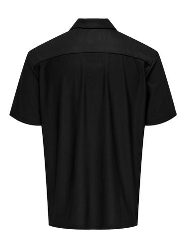 ONSKARI LIFE RLX RESORT SS PLIZZE SHIRT L Locker geschnitten - Black