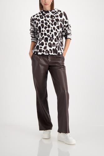 Flauschiger Pullover mit Mustermix 46 - Schwarz Gemustert