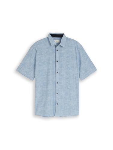 Comfort Fit Kurzarmhemd mit Muster XL Comfort Fit - Light Blue Tonal Design