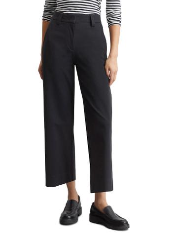 Pants, medium rise, wide leg, cropped