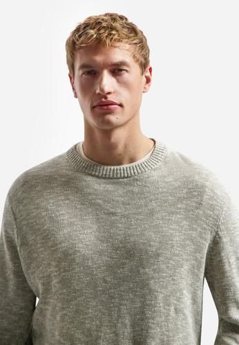 Pullover Crewneck Melange With Linen XL Regular Fit - Taupe