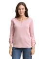 Langarmshirt mit Turn-Up-Funktion XXL Regular Fit - Offwhite Pink Small Stripe