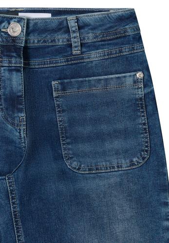 Wide Leg Patch Pocket Jeans 28/30 - Mid Blue Used Wash
