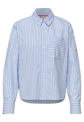 Bluse mit Hemdkragen und  Backprint 42 - Original Blue