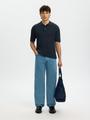 SLHMATTIS SS KNIT NEW CABLE POLO L Normal geschnitten - Sky Captain