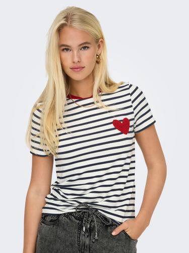 ONLHEART LIFE S/S TEE JRS NOOS XS Normal geschnitten - Cloud Dancer