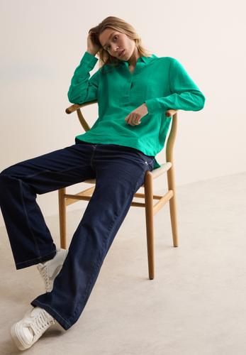 Bluse in Unifarbe L - Aventurine Green