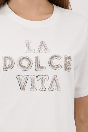 T-Shirt mit Schmuckschrift