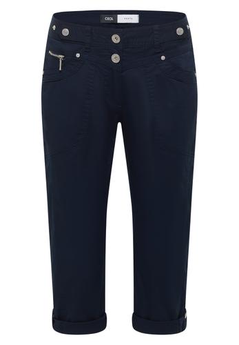 Mid Waist Casual Fit Hose mit Turn Up 28/3/4 Hosen - Universal Blue