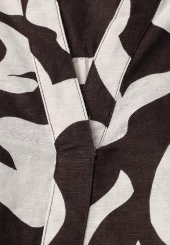 Bluse mit Split Neck aus Leinenmix