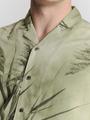 Shirt Short Sleeve Revers Collar Allover Printed L Regular Fit - Mint