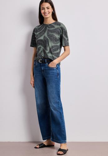 Shirt im Ausbrenner-Look mit Print 40 - Deep Bound Green