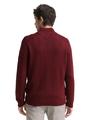 Troyer Strickpullover mit Ripp-Details XXL Regular Fit - Bordeaux Melange