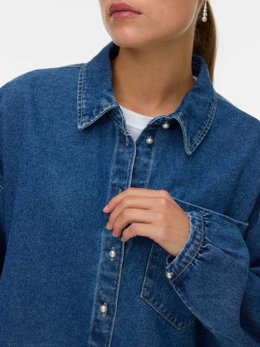 VMELORA LS DENIM SHIRT YO326 L Box Fit - Medium Blue Denim