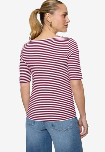 Ringelshirt mit U-Boot Ausschnitt 36 - Pink/cream