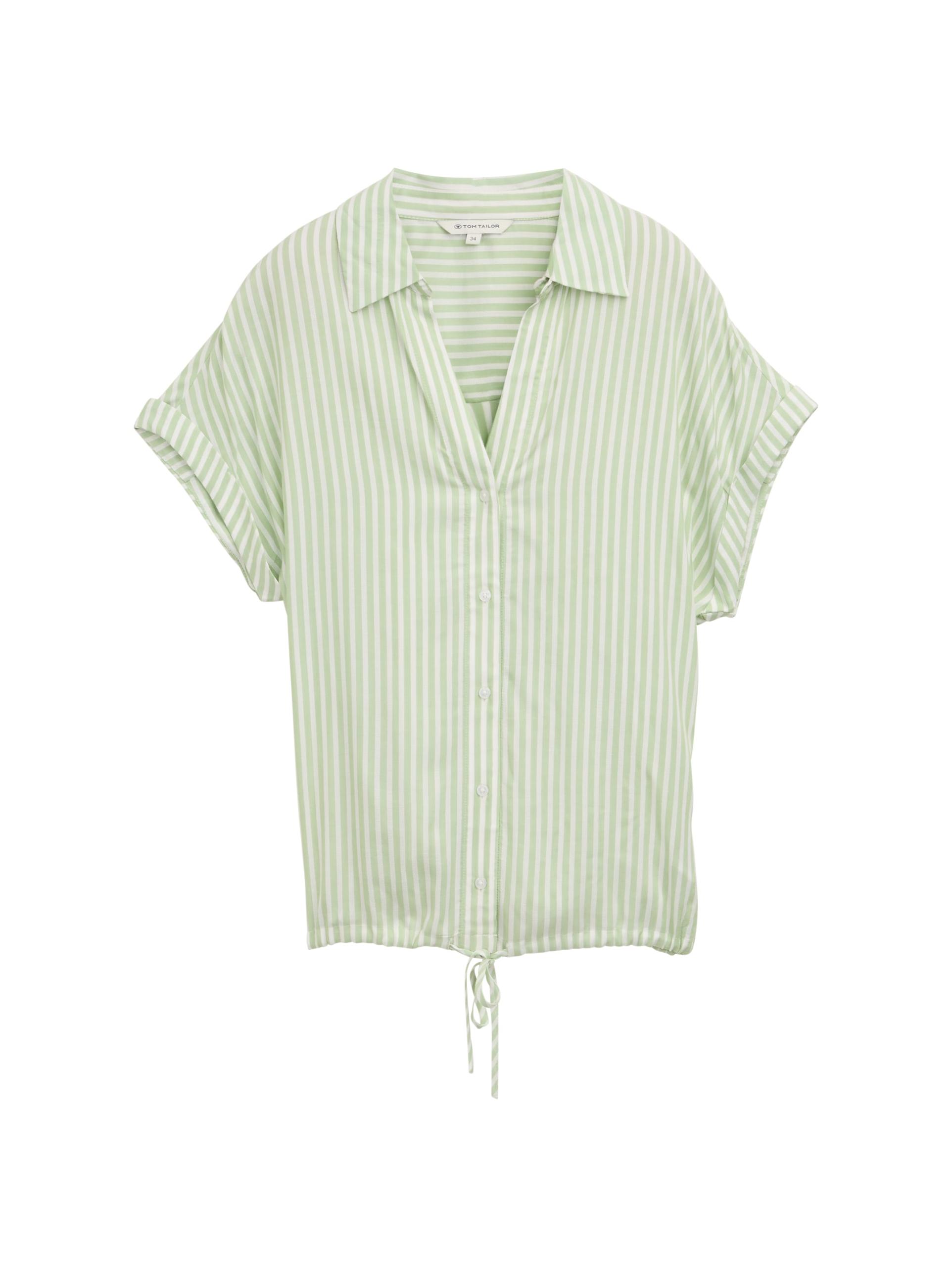 Loose Fit Bluse mit Streifenmuster 40 Loose Fit - True Green White Thin Stripe