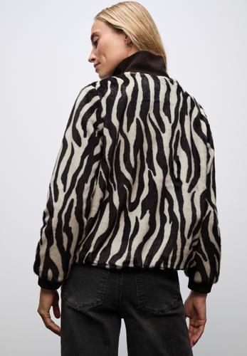 Fake Fur Zebra Blouson 42 - Deep Roast Brown
