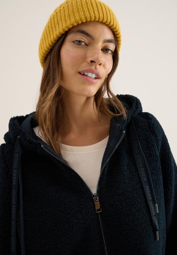 Teddy Mantel mit Kapuze M - Dark Navy Blue