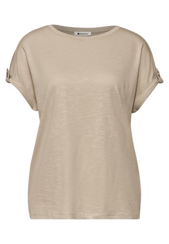 T-Shirt mit Rundhals und Knopfdetails