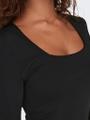 ONLEA L/S DEEP NECK TOP JRS NOOS