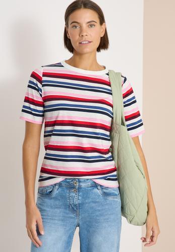 Kurzarm Shirt mit Multicolor Streifen XL - Universal Blue