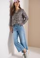 Bluse mit Leo-Muster aus Leinenmix M - Rich Burgundy
