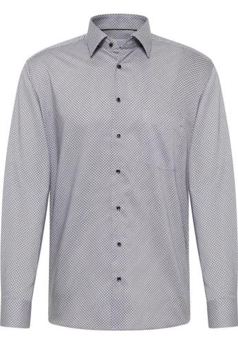 Hemd Twill Langarm Grau 44/Langarm - 65cm