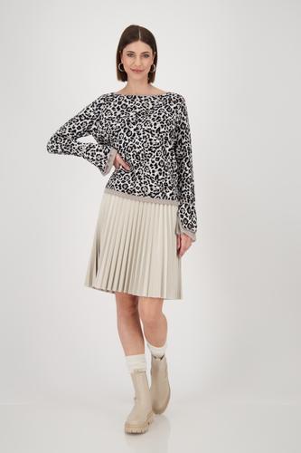 Pullover mit Leopardenmuster 44 - Greige Gemustert