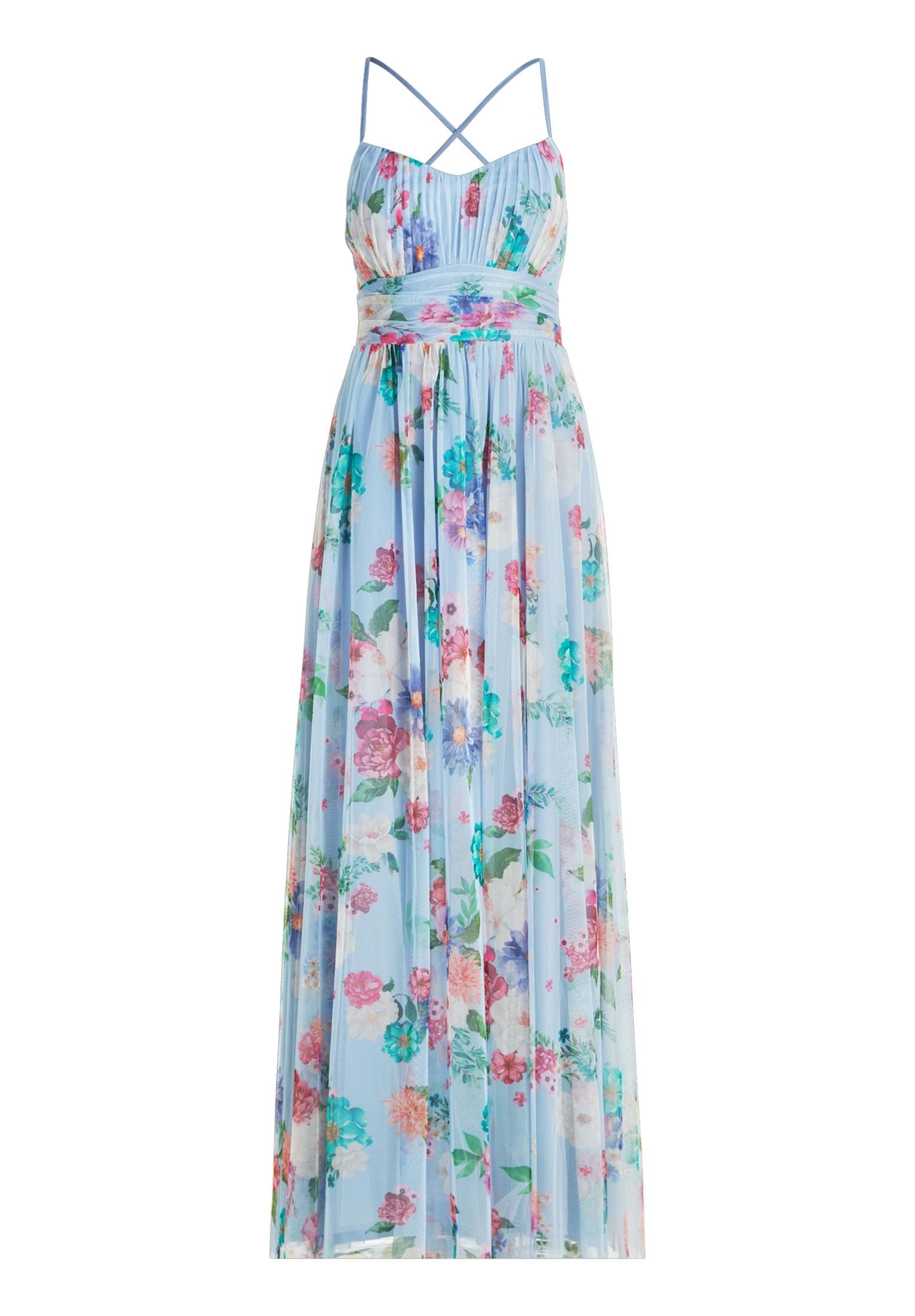 Abendkleid 34 Ausgestellt - Blue/Rosé