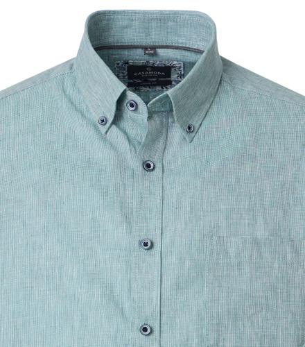 Leinenhemd kurzarm 3XL Comfort Fit - Grün