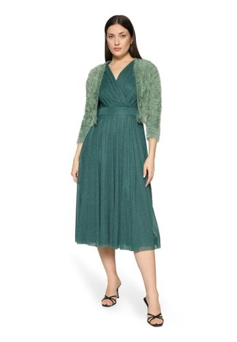 Strickbolero XL Figurnah - Foggy Green