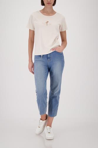 T-Shirt mit Strasssteinen 46 - Champagne Beige