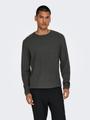 ONSERIC REG 12 STRUC CREW KNIT NOOS M Normal geschnitten - Grey Pinstripe