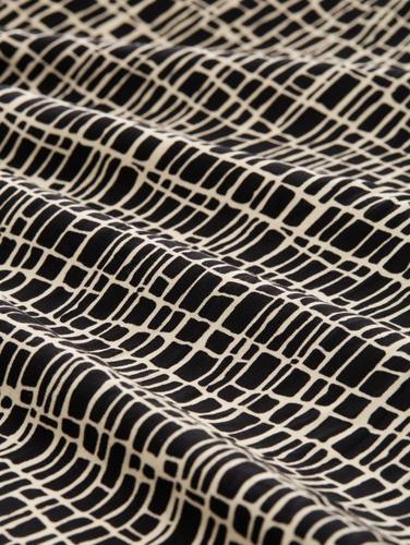 High Waist Midi-Rock aus Viskose 38 High Waist Fit - Abstract Black Grid Design