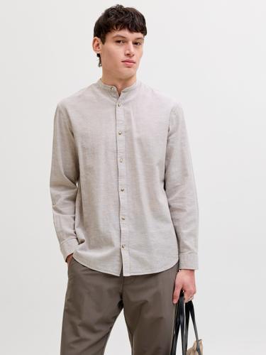 JJESUMMER LINEN BLEND BAND SHIRT L/S SN