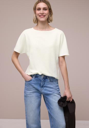 Dropped Shoulder Shirt mit Struktur 40 - Off White