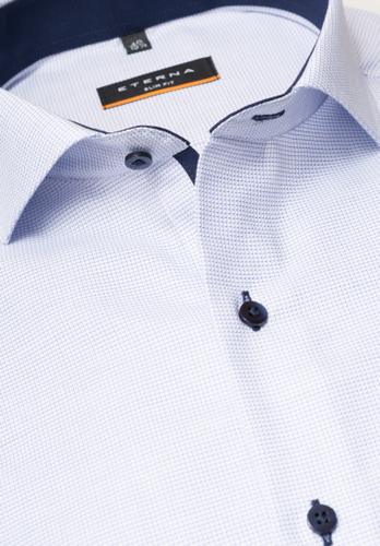 ETERNA LANGARM HEMD SLIM FIT FANTASIEBINDUNG HELLBLAU STRUKTURIERT blau blau