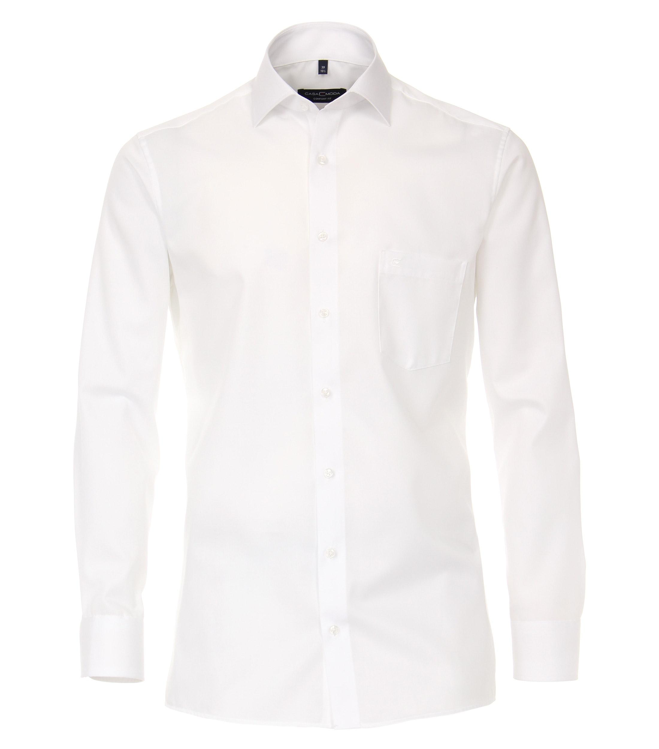 Twill Hemd uni 006880 42 Comfort Fit - Weiss