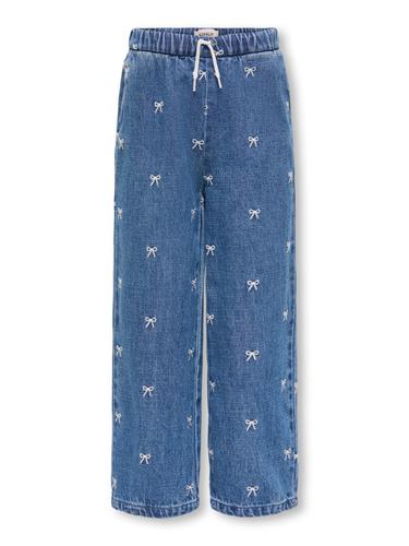 KMGPIERCE WIDE BOW JEANS DNM YOK 128 Weite Passform - kurz geschnitten - Medium Blue Denim