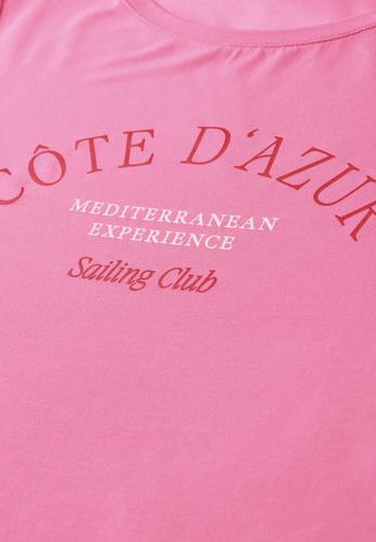 T-Shirt mit Rundhals und Wording