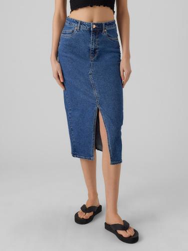 VMVERI HR CALF DENIM SKIRT GA MIX N