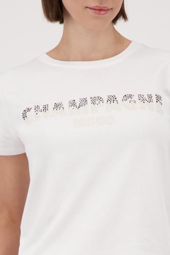 T-Shirt mit Strasssteinen 38 - Off-white