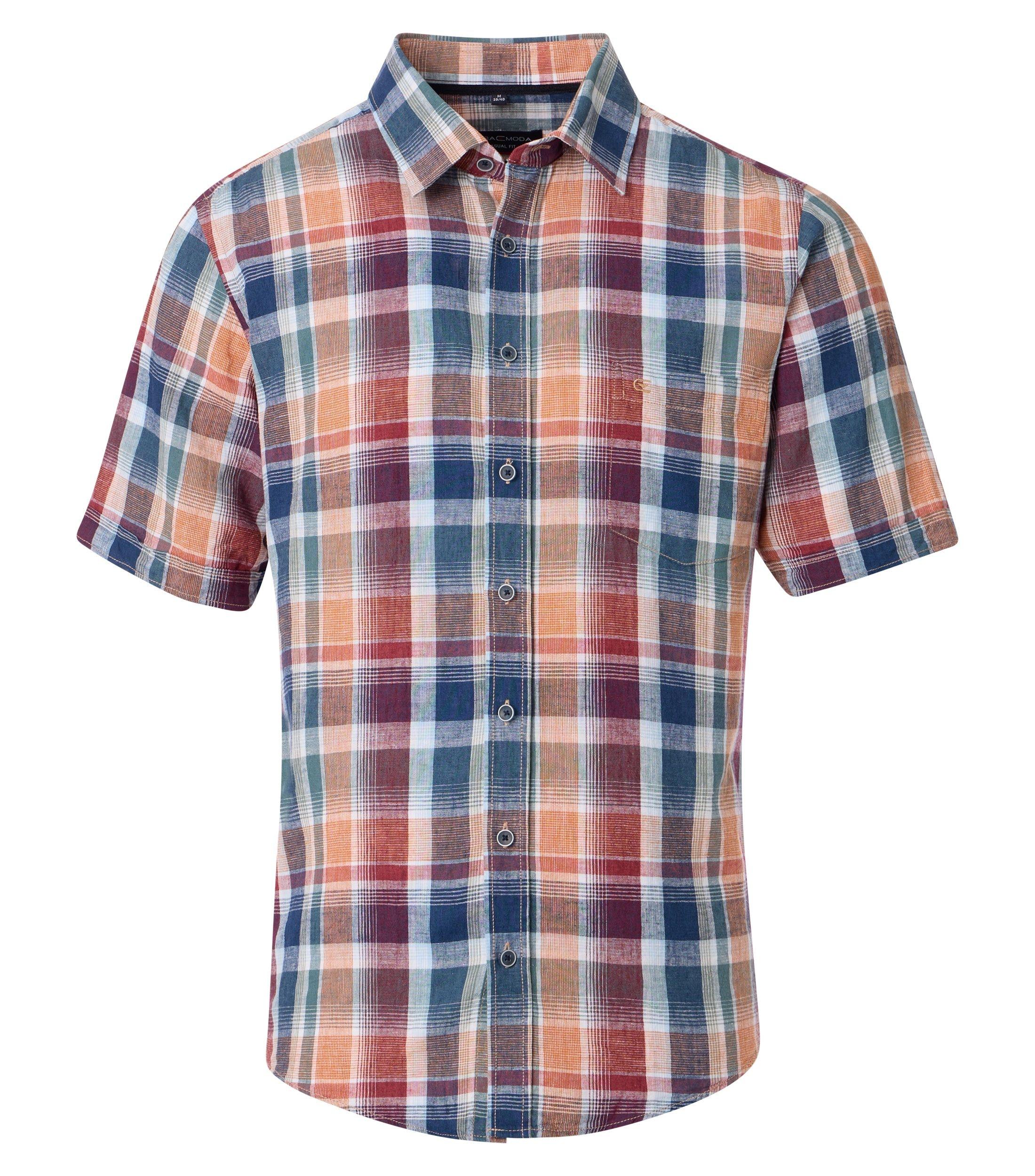 Leinenhemd M Casual Fit Short - Orange