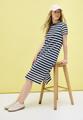 Gestreiftes Ajour-Kleid M - Urban Navy Blue