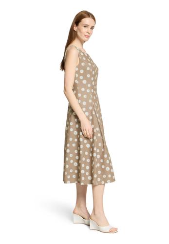 Cocktailkleid 46 A-Linie - Taupe/White
