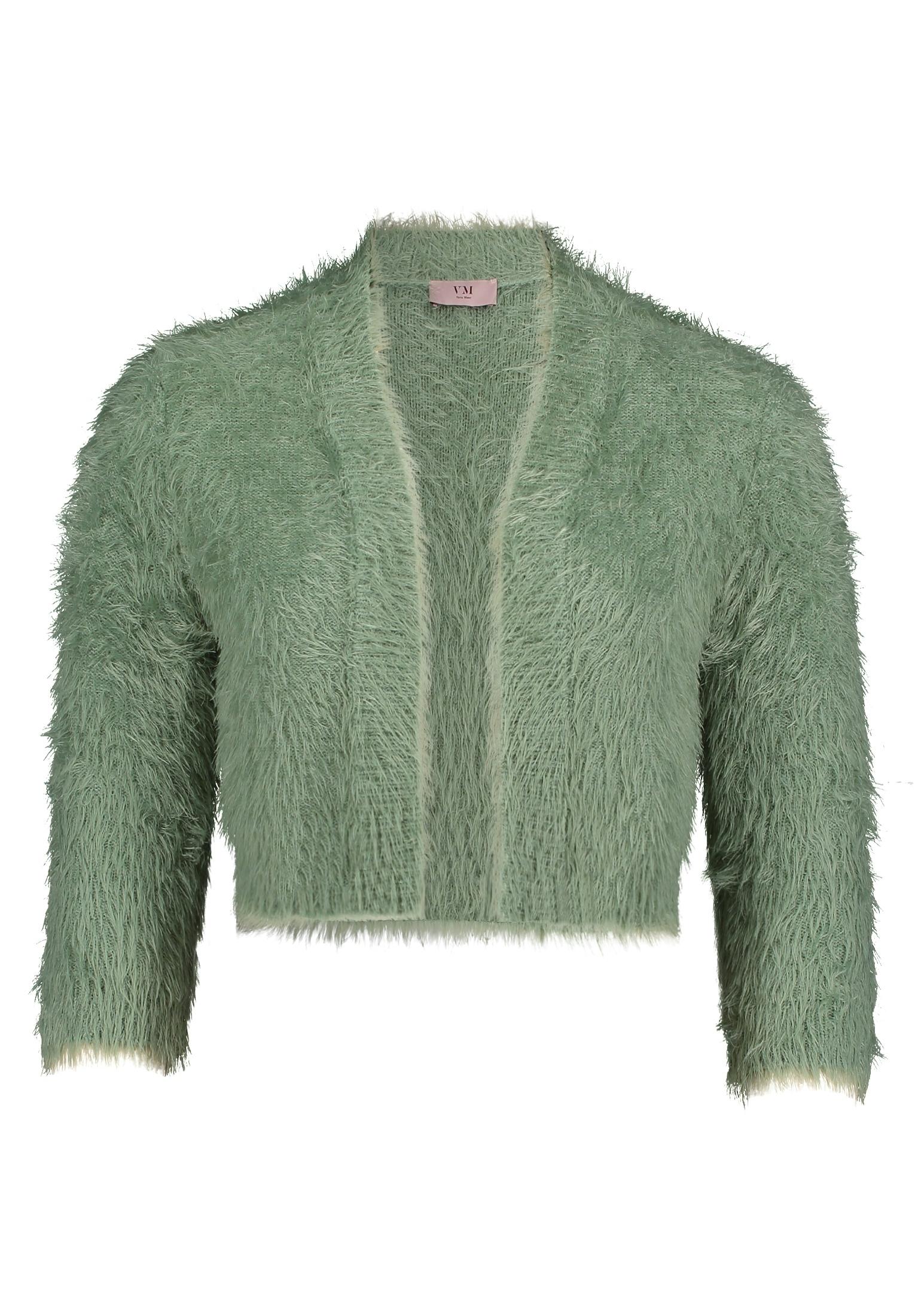 Strickbolero XL Figurnah - Foggy Green
