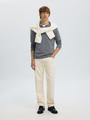 SLHTRAY LS KNIT MERINO OPEN POLO XL Normal geschnitten - Medium Grey Melange