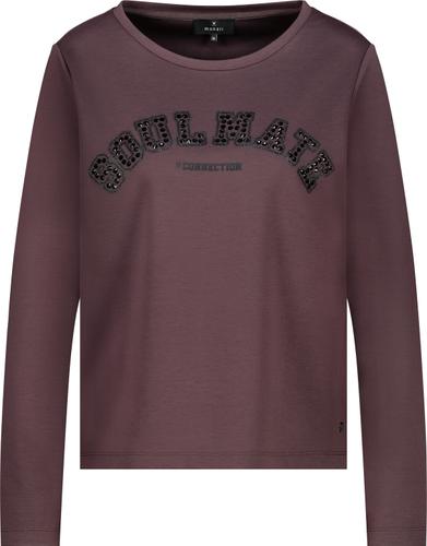 Langarmshirt mit Strassakzenten 36 - Brownie