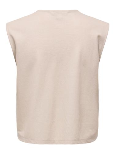 ONLSAKURA SL SHORT TIE TOP WVN M Locker geschnitten - Chateau Gray